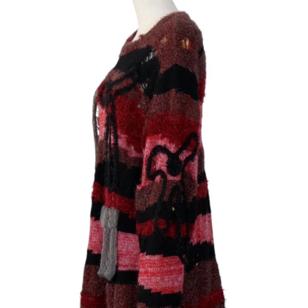 画像4: rurumu: 24AW　ribbon embroidery damaged mohair sweater　red (4)