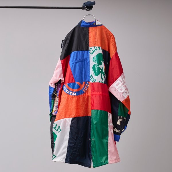 画像2: BODYSONG.  25SS　PATCHWORK MIL COAT MADE BY DISASSEMBLING AND RECONSTRUCTING A VINTAGE COACH JACKET　MIX (2)