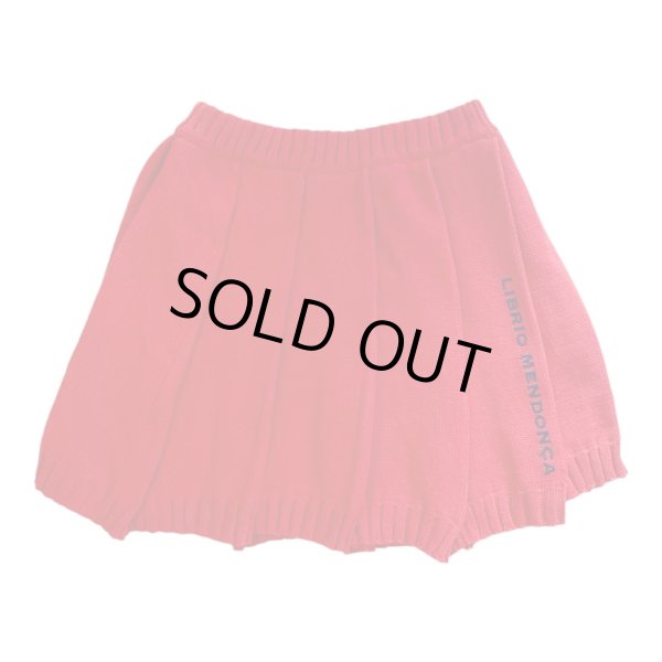 画像1: LIBRIO MENDONÇA　KNIT PLEATS SKIRT　RED (1)