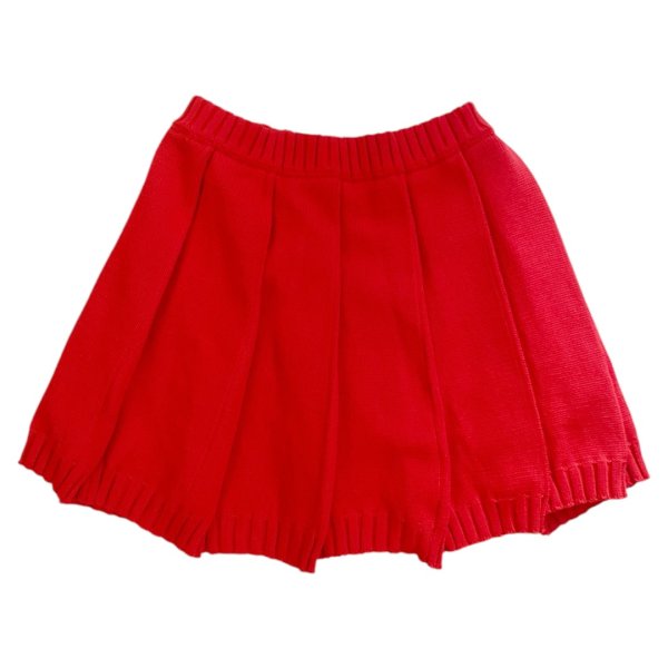 画像2: LIBRIO MENDONÇA　KNIT PLEATS SKIRT　RED (2)