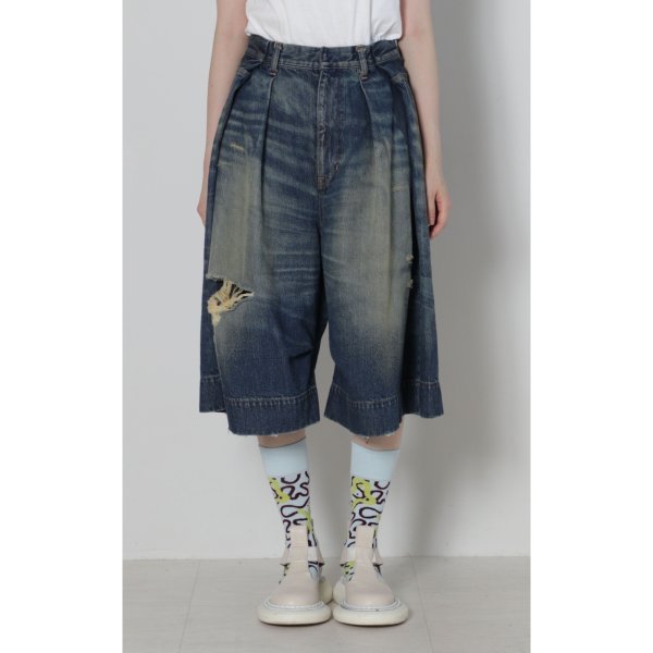 画像6: BASE MARK　Crash Wide Half Tucked DENIM　BLUE (6)