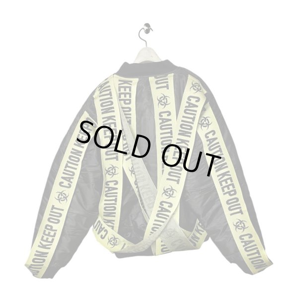 画像1: beauty:beast　LOGO TAPE RE-MAKE BOMBER JACKET　BLACK (1)