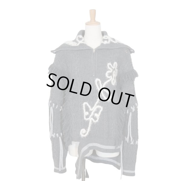 画像1: rurumu: 24AW　sailor collar half zip-up sweater　gray (1)