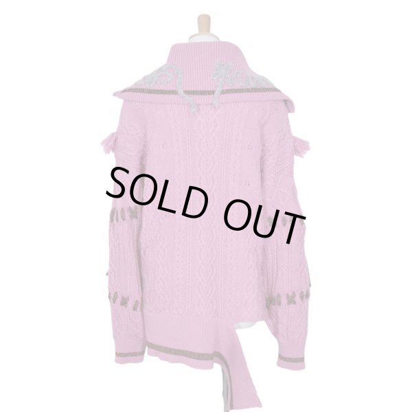 画像3: rurumu: 24AW　sailor collar half zip-up sweater　magenta (3)