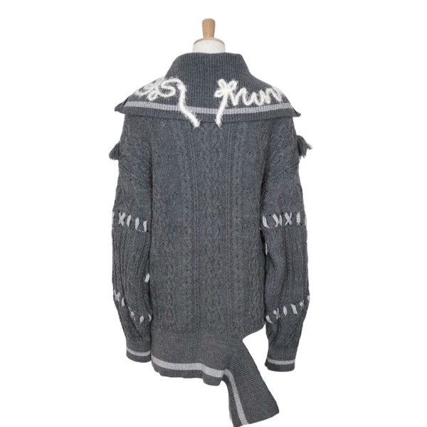 画像3: rurumu: 24AW　sailor collar half zip-up sweater　gray (3)