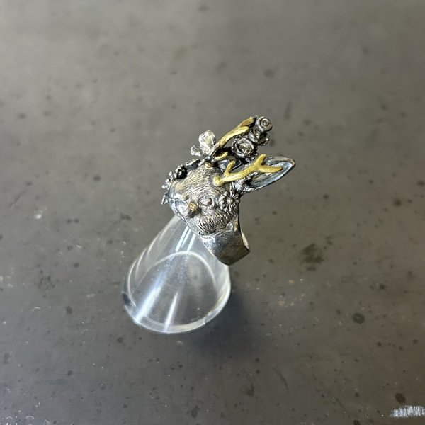 画像3: HOASHI YUSUKE　ジャッカロープ/リング　シルバー燻し角ブラス (3)