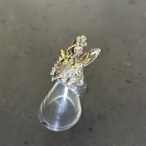 画像3: HOASHI YUSUKE　ジャッカロープ/リング　シルバー角ピンク(銅) (3)