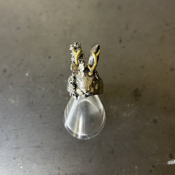 画像2: HOASHI YUSUKE　ジャッカロープ/リング　シルバー燻し角ブラス (2)