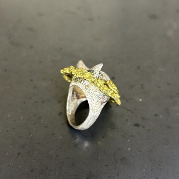 画像4: HOASHI YUSUKE　かくれんぼネコ　(猫　白シルバー)/リング (4)