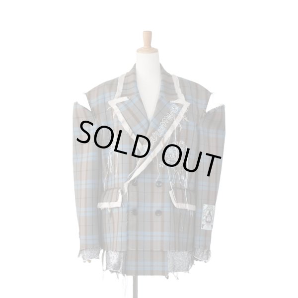 画像1: rurumu: 24AW　Ainsel embroidery cut out jacket　smoky blue (1)