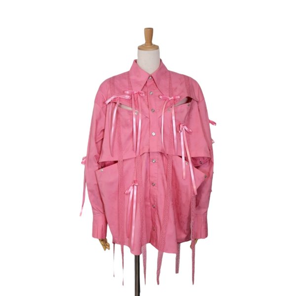 画像5: rurumu: 24AW　ribbon core detachable shirts　pink (5)