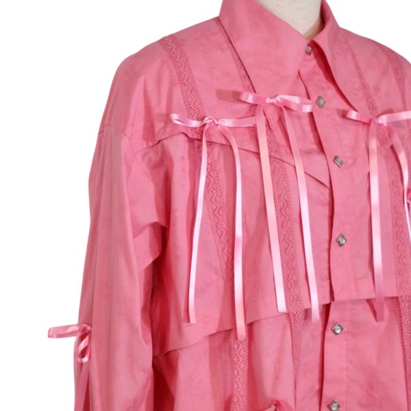 画像6: rurumu: 24AW　ribbon core detachable shirts　pink (6)