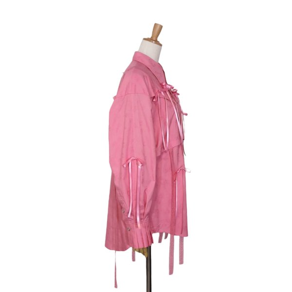 画像2: rurumu: 24AW　ribbon core detachable shirts　pink (2)