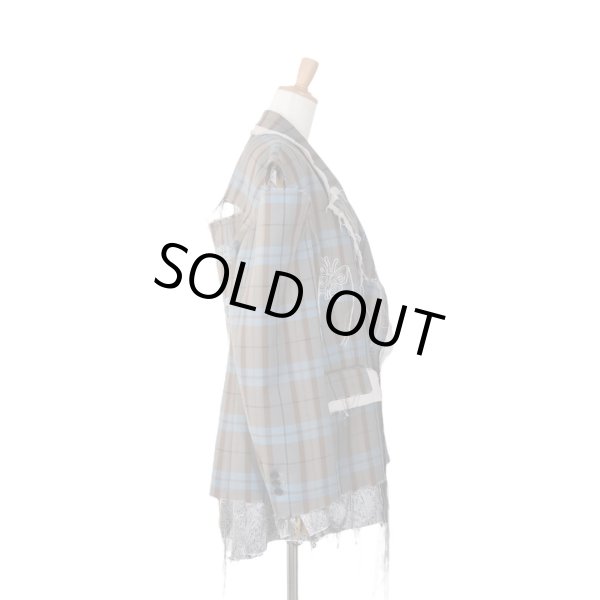 画像4: rurumu: 24AW　Ainsel embroidery cut out jacket　smoky blue (4)