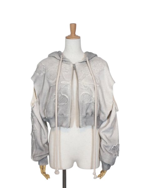 画像2: rurumu: 24AW Ainsel applique gradation hoodie ivory (2)