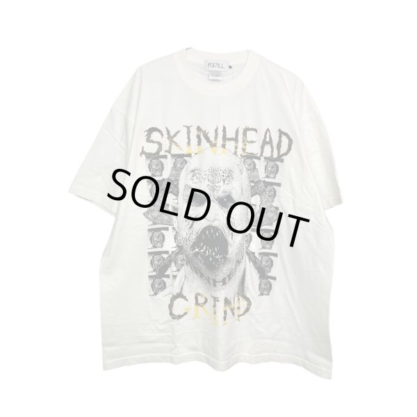 画像1: KIDILL 25SS　KL958 SKINHEAD T-SHIRT HARD WASH ARTWORK BY OHIANA　WASHED WHITE (1)