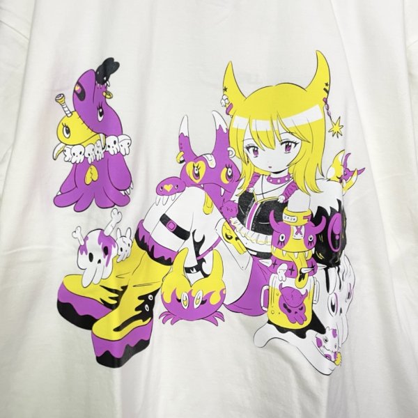 画像3: KIDILL 25SS　KL952 PUNK GIRL T-SHIRT HARD WASH ARTWORK BY KAE TANAKA　WASHED WHITE (3)