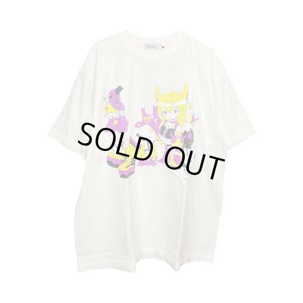 画像1: KIDILL 25SS　KL952 PUNK GIRL T-SHIRT HARD WASH ARTWORK BY KAE TANAKA　WASHED WHITE (1)