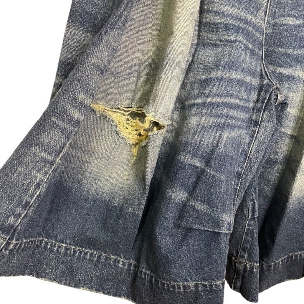 画像2: BASE MARK　Crash Wide Half Tucked DENIM　BLUE (2)