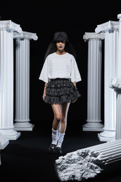 画像2: el conductorH　CORD EMBROIDERED T-SHIRT 'BONES　WHT (2)