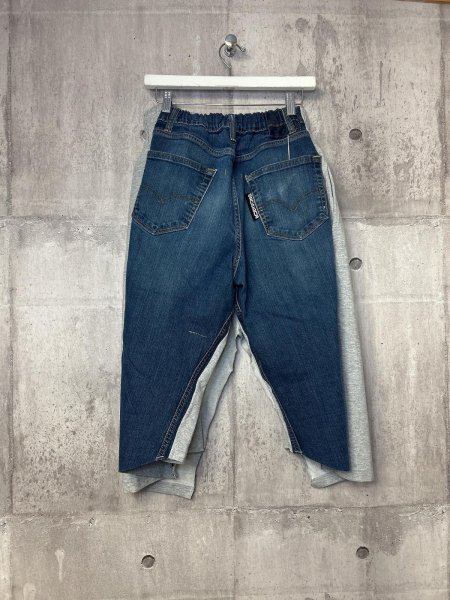 画像3: BODYSONG. 25SS W SHORTS/VINTAGE DENIM RECONSTRUCTION GRAY (3)
