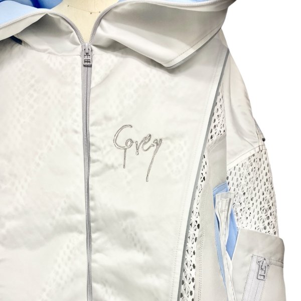 画像2: BALMUNG　ジャージ重ねハイネックビッグパーカー (AIR-B)　White (2)