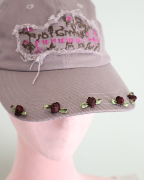 画像4: rurumu: 25SS plants embroidery logo cap grayish lavender (4)