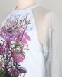 画像2: rurumu: 25SS lace raglan sleeve printed Tee light blue (2)