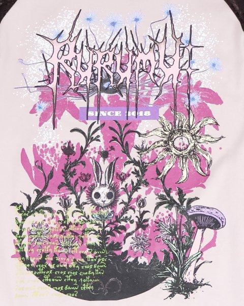 画像10: rurumu: 25SS lace raglan sleeve printed Tee smoky pink (10)