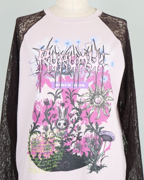 画像9: rurumu: 25SS lace raglan sleeve printed Tee smoky pink (9)