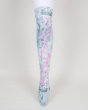画像1: rurumu: "Unknown Plants"printed over knee socks smoky blue (1)