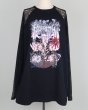 画像1: rurumu: 25SS lace raglan sleeve printed Tee black (1)