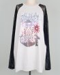 画像1: rurumu: 25SS lace raglan sleeve printed Tee ivory (1)
