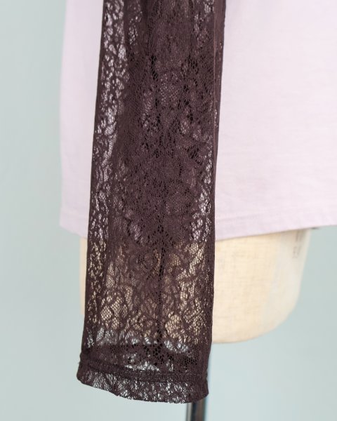 画像5: rurumu: 25SS lace raglan sleeve printed Tee smoky pink (5)