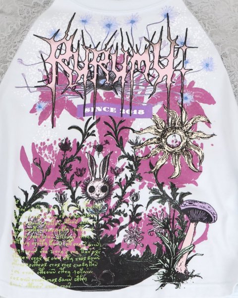 画像7: rurumu: 25SS lace raglan sleeve printed Tee light blue (7)