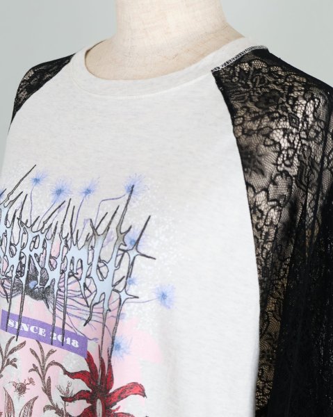 画像5: rurumu: 25SS lace raglan sleeve printed Tee ivory (5)
