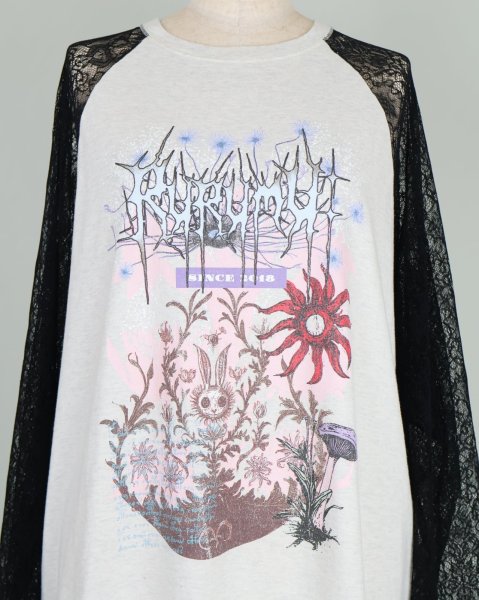 画像7: rurumu: 25SS lace raglan sleeve printed Tee ivory (7)