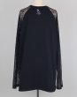 画像2: rurumu: 25SS lace raglan sleeve printed Tee black (2)