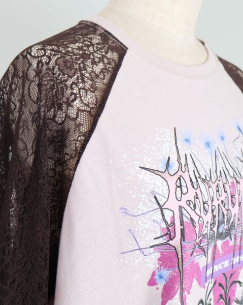 画像8: rurumu: 25SS lace raglan sleeve printed Tee smoky pink (8)