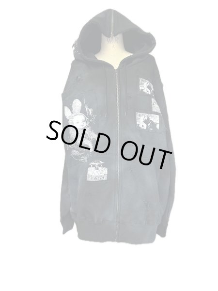 画像1: emary　Damaged Ritual girl zip　BLACK/WHITE (1)