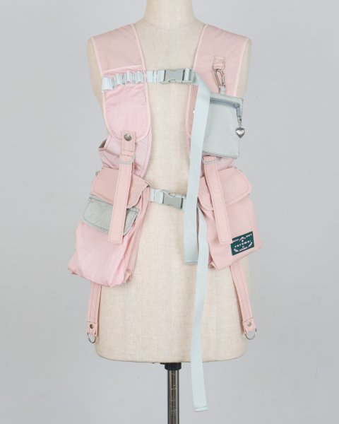 画像1: rurumu: utility pocket vest pink (1)
