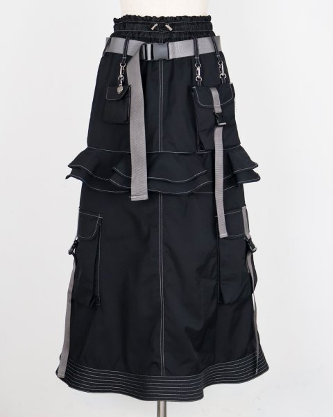 画像1: rurumu: utility detachable skirt black (1)