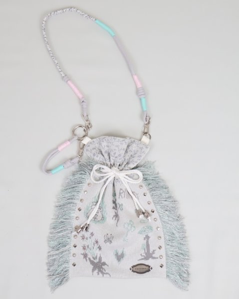 画像1: rurumu: adjustable strap jacquard pochette ivory (1)