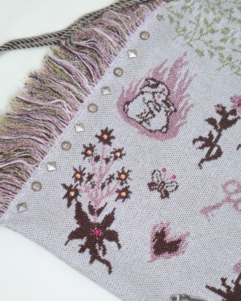 画像4: rurumu: adjustable strap jacquard pochette gray (4)