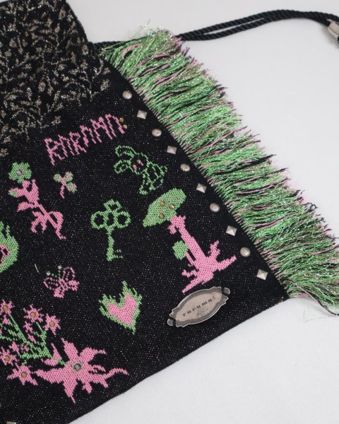 画像5: rurumu: adjustable strap jacquard pochette black (5)