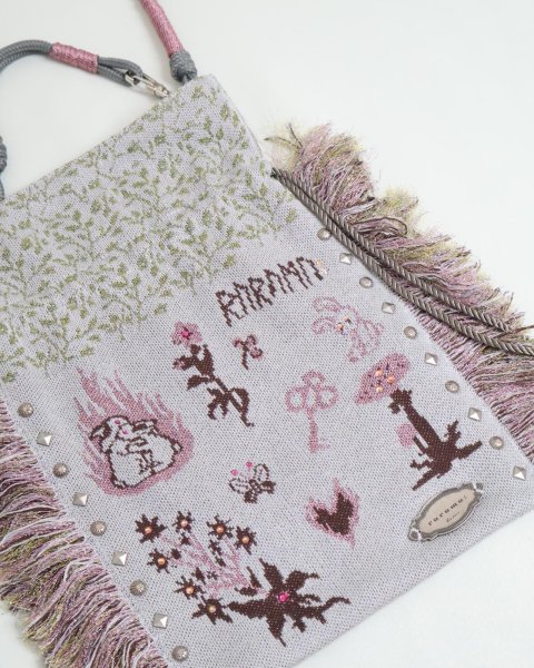 画像3: rurumu: adjustable strap jacquard pochette gray (3)