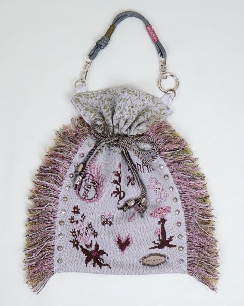 画像2: rurumu: adjustable strap jacquard pochette gray (2)