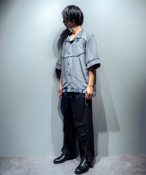画像11: N'enuphar 家紋柄刺繍パイピングボーリングシャツ (11)