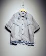 画像1: N'enuphar　家紋柄刺繍パイピングボーリングシャツ (1)