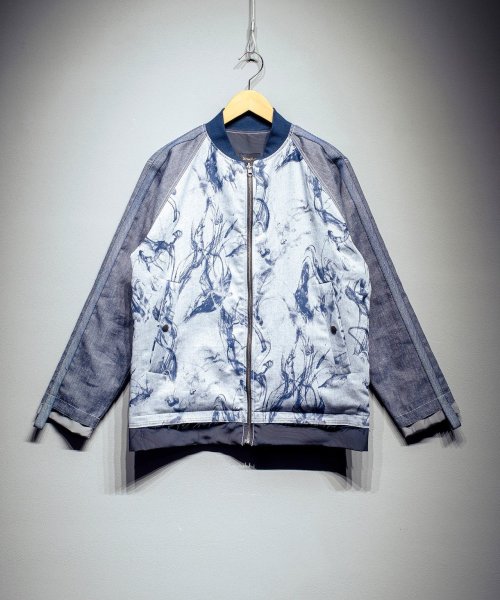 画像3: N'enuphar 家紋柄刺繍×播州織写真風ジャガード リバーシブルスカジャン (3)